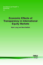 Economic Effects of Transparency in International Equity Markets: A Review and Suggestions for Future Research